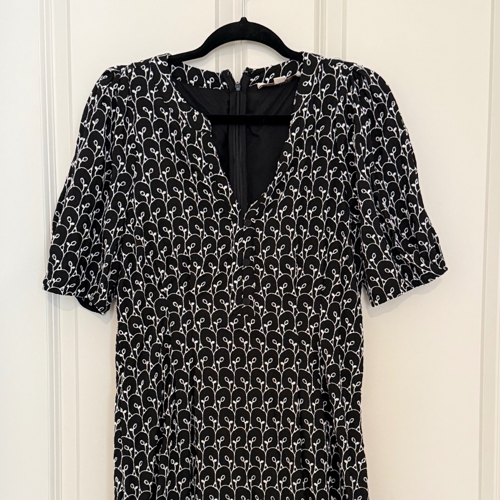 Black Embroidered Dress, Size 6